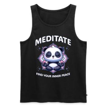 Meditate Panda Find Your Inner Peace - Men's Premium Organic Tank Top - black - Front - AI Model Male 178 light (178cm)