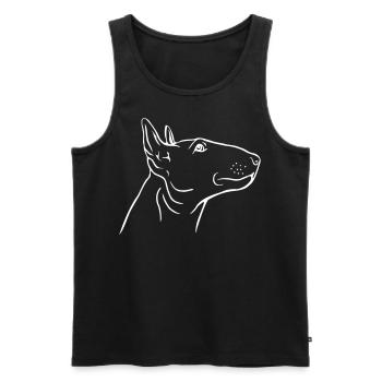 Bullterrier Kopf im Profil - Männer Premium Bio Tank Top - Schwarz - Vorne - Michal (187cm)