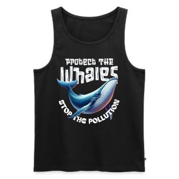 Protect the Whales Save the Ocean - Männer Premium Bio Tank Top - Schwarz - Vorne - Michal (187cm)