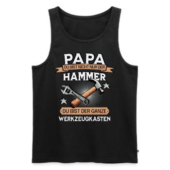 PAPA DU BIST NICHT NUR DER HAMMER WERKZEUGKASTEN - Männer Premium Bio Tank Top - Schwarz - Vorne - Michal (187cm)