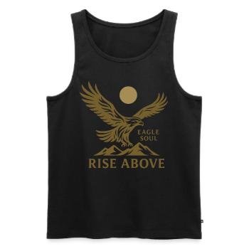 Eagle Soul – Rise Above - Männer Premium Bio Tank Top - Schwarz - Vorne - AI Model Male 178 light (178cm)