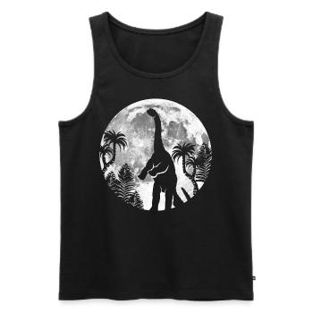 Dinosaur Moon - Dino (Longneck) Among Stars - Men's Premium Organic Tank Top - black - Front - AI Model Male 178 light (178cm)