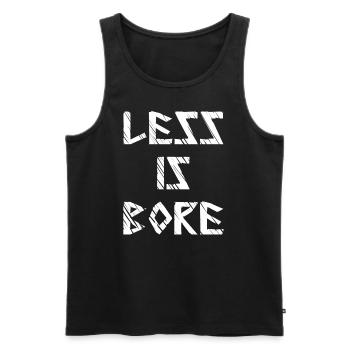 Less is bore - Männer Premium Bio Tank Top - Schwarz - Vorne - Michal (187cm)