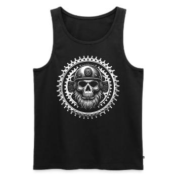 Skull'n'Sprocket - Männer Premium Bio Tank Top - Schwarz - Vorne - Michal (187cm)