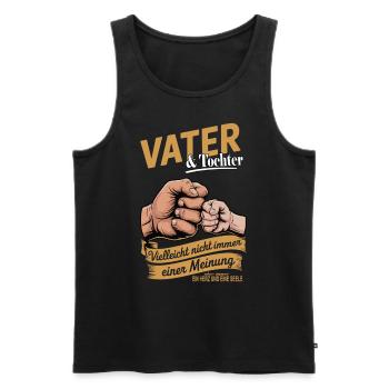 Vater & Tochter – Ein Herz und eine Seele - Männer Premium Bio Tank Top - Schwarz - Vorne - Michal (187cm)
