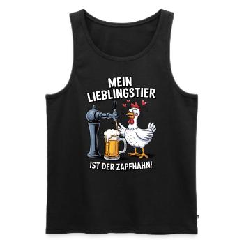 Mein Lieblingstier ist der Zapfhahn - Männer Premium Bio Tank Top - Schwarz - Vorne - AI Model Male 178 light (178cm)