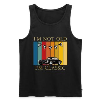 I'am Not Old I'am Calssic Auto Retro Design - Männer Premium Bio Tank Top - Schwarz - Vorne - AI Model Male 178 light (178cm)
