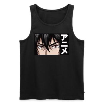 Anime eyes - Men's Premium Organic Tank Top - black - Front - AI Model Male 178 light (178cm)