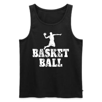 Basketball - Ball Sports Fan of Dunks - Men's Premium Organic Tank Top - black - Front - AI Model Male 178 light (178cm)