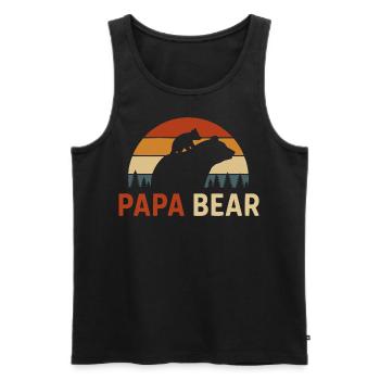 Fête des Pères PapaBear Retro Bear Père Enfant - Débardeur bio Premium Homme - noir - Devant - Michal (187cm)