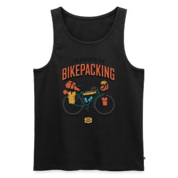 Le bikepacking loin pas vite - Débardeur bio Premium Homme - noir - Devant - Michal (187cm)