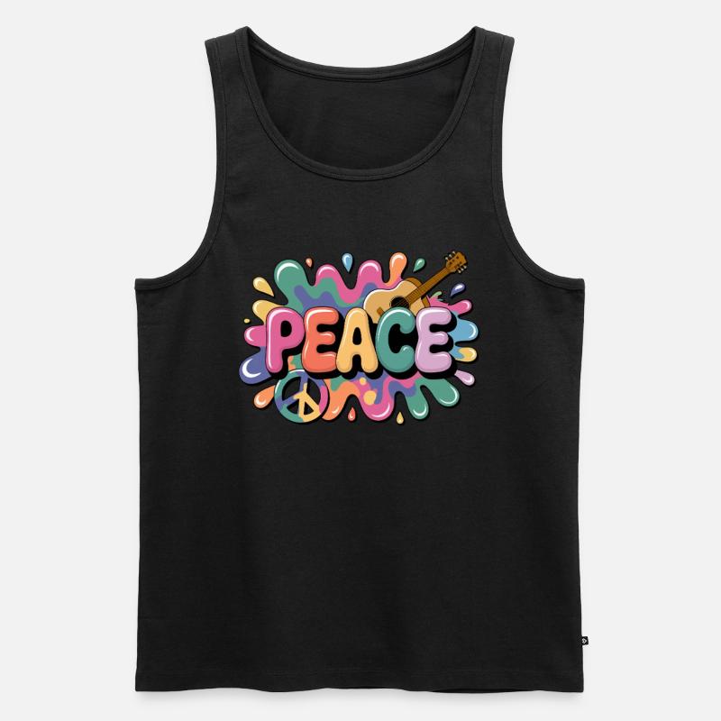 PEACE – Psychedelic - Men's Premium Organic Tank Top - black