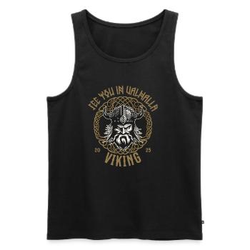 Valhalla Viking T-Shirt Pullover Hoodie - Men's Premium Organic Tank Top - black - Front - AI Model Male 178 light (178cm)
