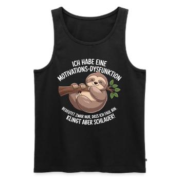 Ich habe eine Motivations-Dysfunktion - Männer Premium Bio Tank Top - Schwarz - Vorne - Michal (187cm)