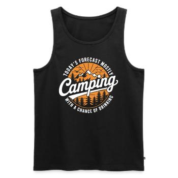 Camping et alcool – Nature with a Shot - Débardeur bio Premium Homme - noir - Devant - Michal (187cm)