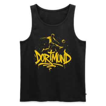 Fußball Dortmund - Männer Premium Bio Tank Top - Schwarz - Vorne - AI Model Male 178 light (178cm)