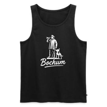Bochumer Kuhhirte mit Hund – Stadtikone - Männer Premium Bio Tank Top - Schwarz - Vorne - Michal (187cm)