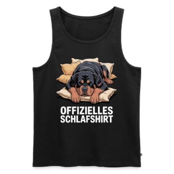 Offizielles Schlafshirt Rotweiler - Männer Premium Bio Tank Top - Schwarz - Vorne - Michal (187cm)