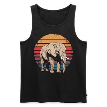 Retro Vintage Elephant Wildlife Nature Elephant - Männer Premium Bio Tank Top - Schwarz - Vorne - AI Model Male 178 light (178cm)