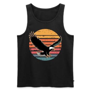 Retro Vintage Eagle Sunset Nature Lover Eagle Bird - Men's Premium Organic Tank Top - black - Front - AI Model Male 178 light (178cm)