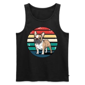 Rétro bouledogue français vintage amoureux des chiens cadeaux - Débardeur bio Premium Homme - noir - Devant - Michal (187cm)