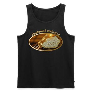 Mushmind activated - Männer Premium Bio Tank Top - Schwarz - Vorne - AI Model Male 178 light (178cm)
