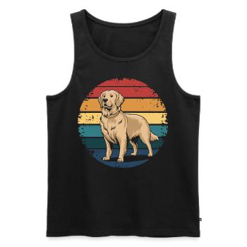 Retro Vintage Golden Retriever Dog Lover Gifts - Männer Premium Bio Tank Top - Schwarz - Vorne - Michal (187cm)