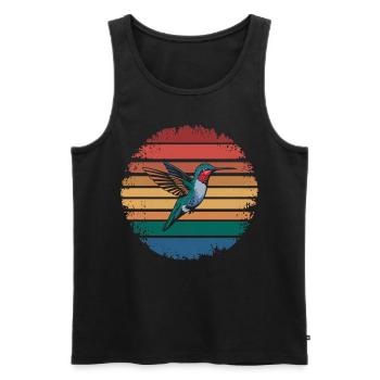 Retro Vintage Hummingbird Lover Nature Gifts - Männer Premium Bio Tank Top - Schwarz - Vorne - AI Model Male 178 light (178cm)