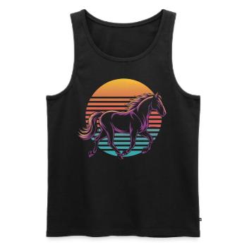 Rétro Vintage Cheval Animal Lover Cheval Cadeaux - Débardeur bio Premium Homme - noir - Devant - Michal (187cm)