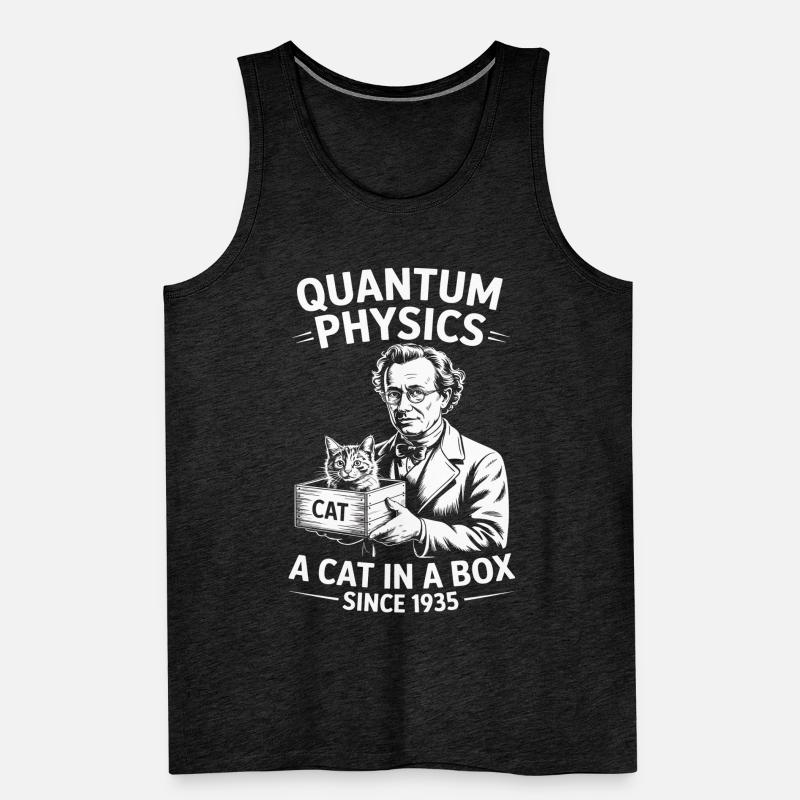 Quantum Physics a cat in a box since 1935 Men's Premium Organic Tank Top