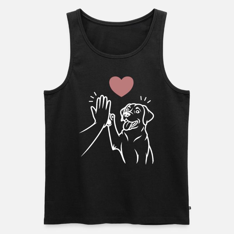 Labrador high five - Männer Premium Bio Tank Top - Schwarz
