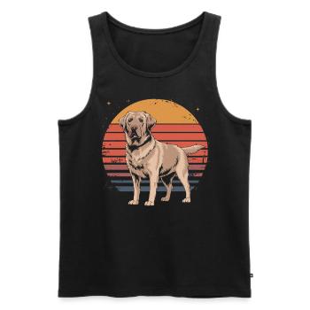 Retro Vintage Labrador Retriever Dog Lover Gifts - Männer Premium Bio Tank Top - Schwarz - Vorne - AI Model Male 178 light (178cm)