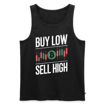 Buy Low – Sell High – Crypto Rule - Men's Premium Organic Tank Top - black - Front - AI Model Male 178 light (178cm)