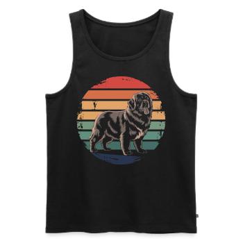 Retro Newfoundland Vintage Dog Lover Gifts for Men - Männer Premium Bio Tank Top - Schwarz - Vorne - Michal (187cm)