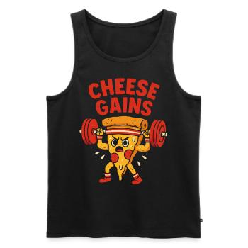 Käsig, kräftig, krass - Männer Premium Bio Tank Top - Schwarz - Vorne - Michal (187cm)