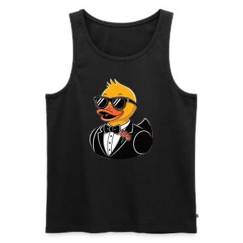 Gummiente Braeutigam - Männer Premium Bio Tank Top - Schwarz - Vorne - AI Model Male 178 light (178cm)