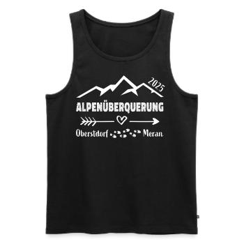 Alpenüberquerung Oberstdorf Meran 2025 Geschenk - Männer Premium Bio Tank Top - Schwarz - Vorne - AI Model Male 178 light (178cm)