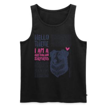 Australian Shepherd – Smart, Schnell & Schön - Männer Premium Bio Tank Top - Schwarz - Vorne - AI Model Male 178 light (178cm)