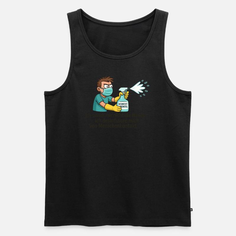 Desinfektionsheld - Männer Premium Bio Tank Top - Schwarz