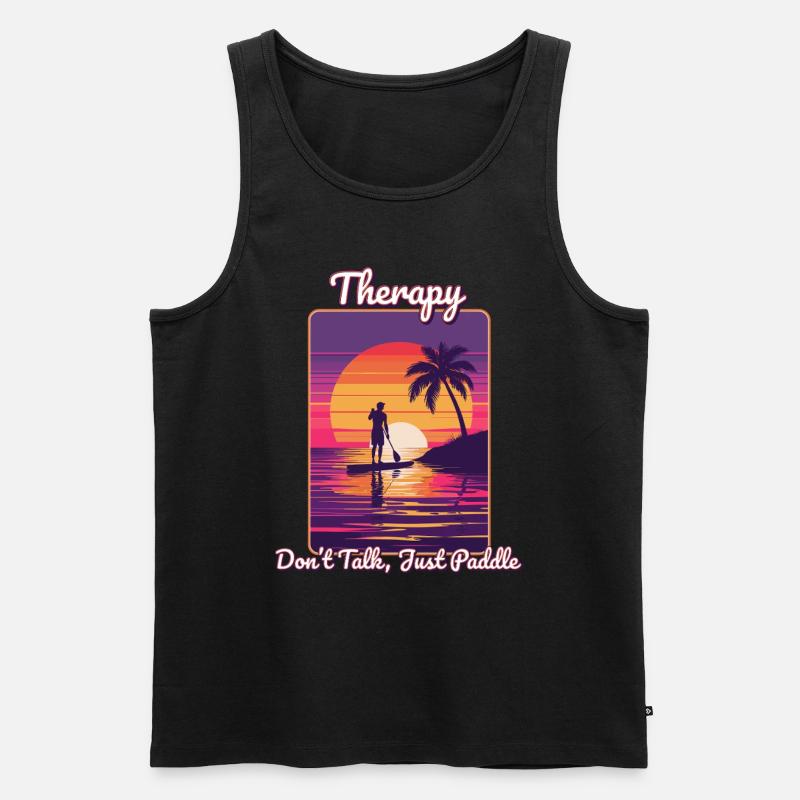 SUP - Therapie -Spruch - Männer Premium Bio Tank Top - Schwarz