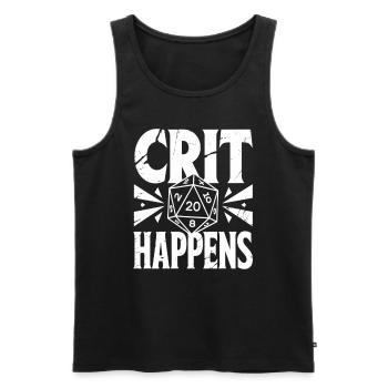 Crit Happens – Humorous design with D20 cube - Men's Premium Organic Tank Top - black - Front - Michal (187cm)