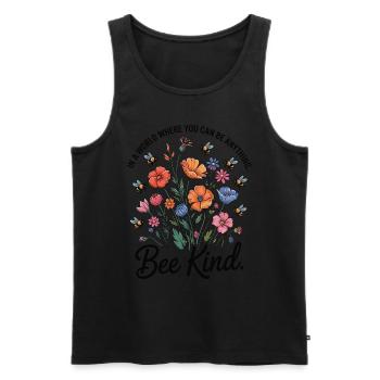 Bee Kid – You Can Be Anything, Be Kind - Men's Premium Organic Tank Top - black - Front - AI Model Male 178 light (178cm)