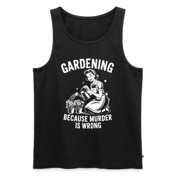 Jardinage Parce que le Meurtre Is Wrong - Rétro des années 50 - Débardeur bio Premium Homme - noir - Devant - Michal (187cm)