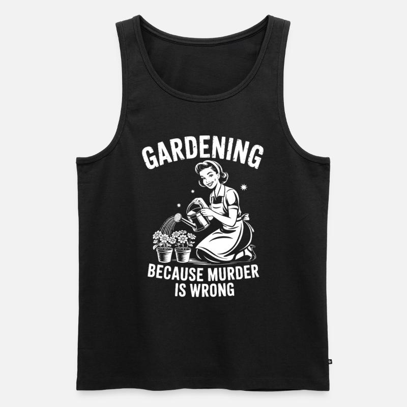 Jardinage Parce que le Meurtre Is Wrong - Rétro des années 50 - Débardeur bio Premium Homme - noir
