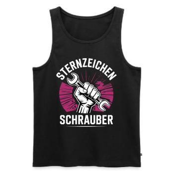 Sternzeichen Schrauber – - Männer Premium Bio Tank Top - Schwarz - Vorne - Michal (187cm)