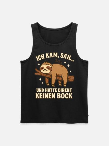 Faultier Geschenk Sloth Büro Arbeitskollege - Männer Premium Bio Tank Top - Schwarz