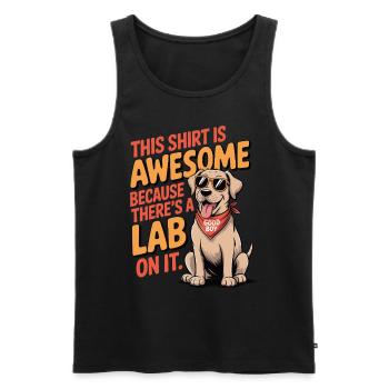 This is a awesome Lab shirt - Men's Premium Organic Tank Top - black - Front - AI Model Male 178 light (178cm)