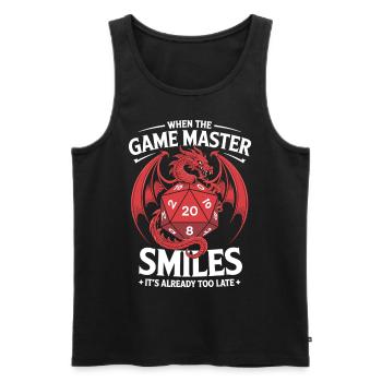 When the Gamemaster Smiles – It's Already Too Late - Männer Premium Bio Tank Top - Schwarz - Vorne - AI Model Male 178 light (178cm)
