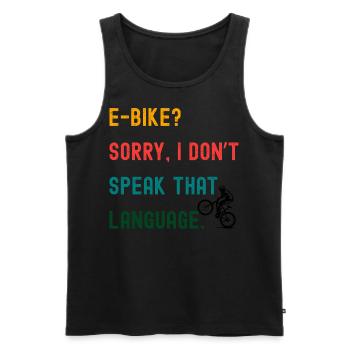 Mountain bike design – e-bike? No thank you! - Men's Premium Organic Tank Top - black - Front - AI Model Male 178 light (178cm)
