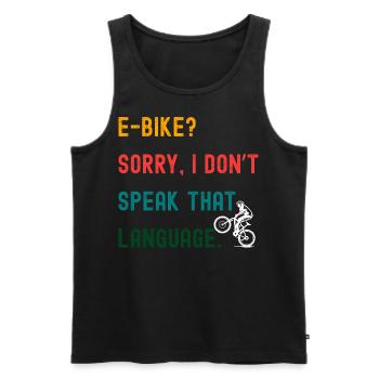 Mountain bike design – e-bike? No thank you! - Men's Premium Organic Tank Top - black - Front - AI Model Male 178 light (178cm)